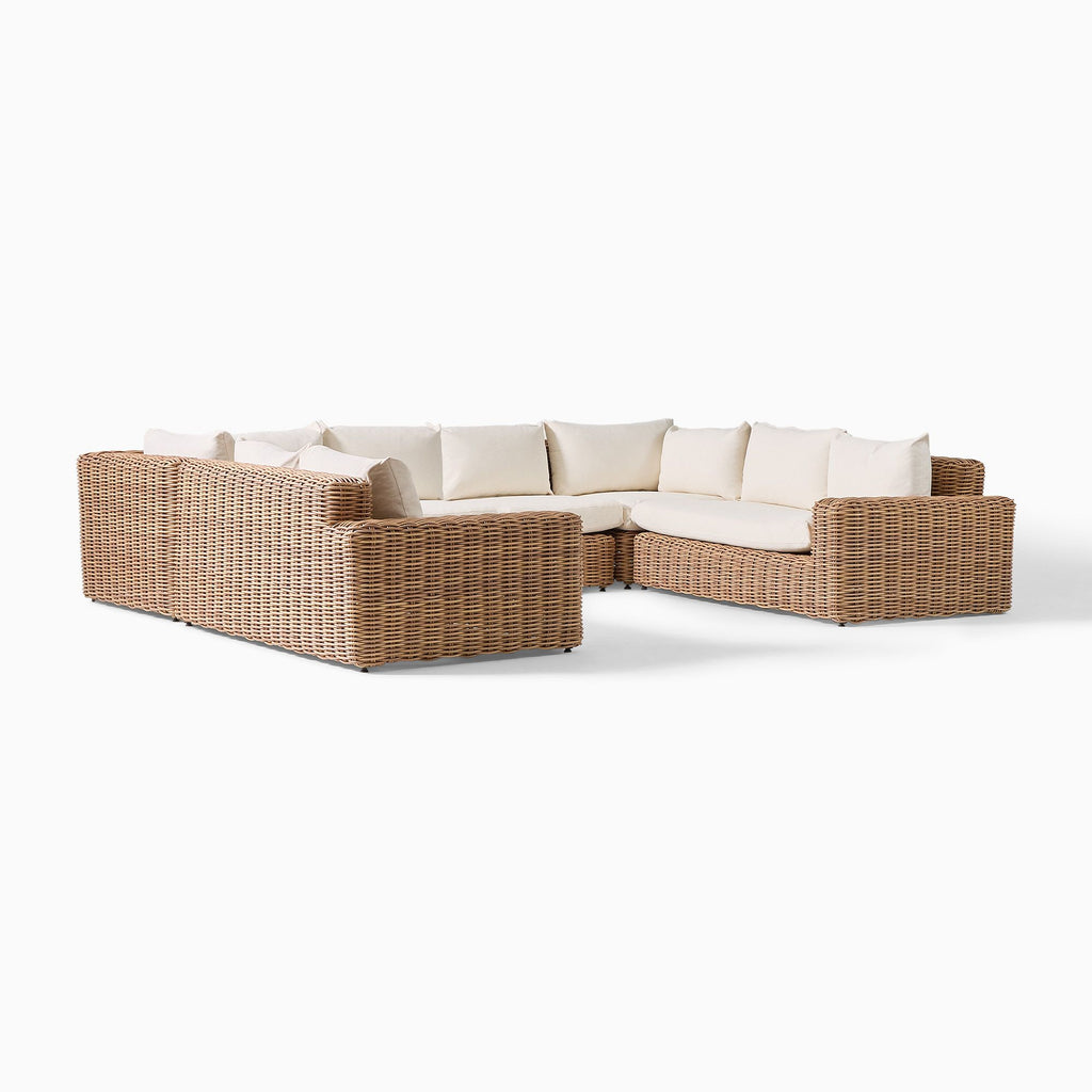 Westport Wicker Outdoor 6-Piece U-Shaped Sectional (139")