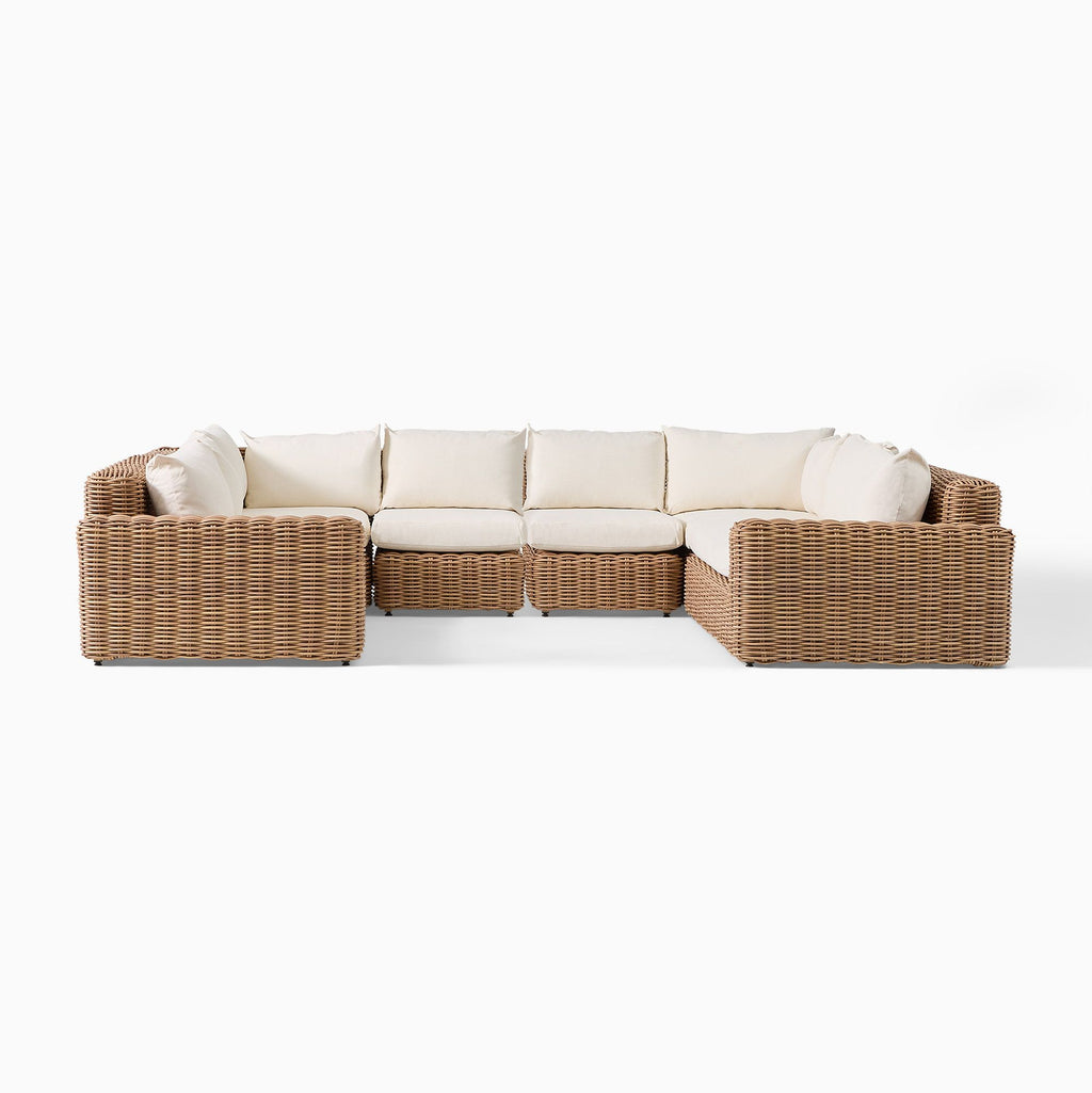 Westport Wicker Outdoor 6-Piece U-Shaped Sectional (139")