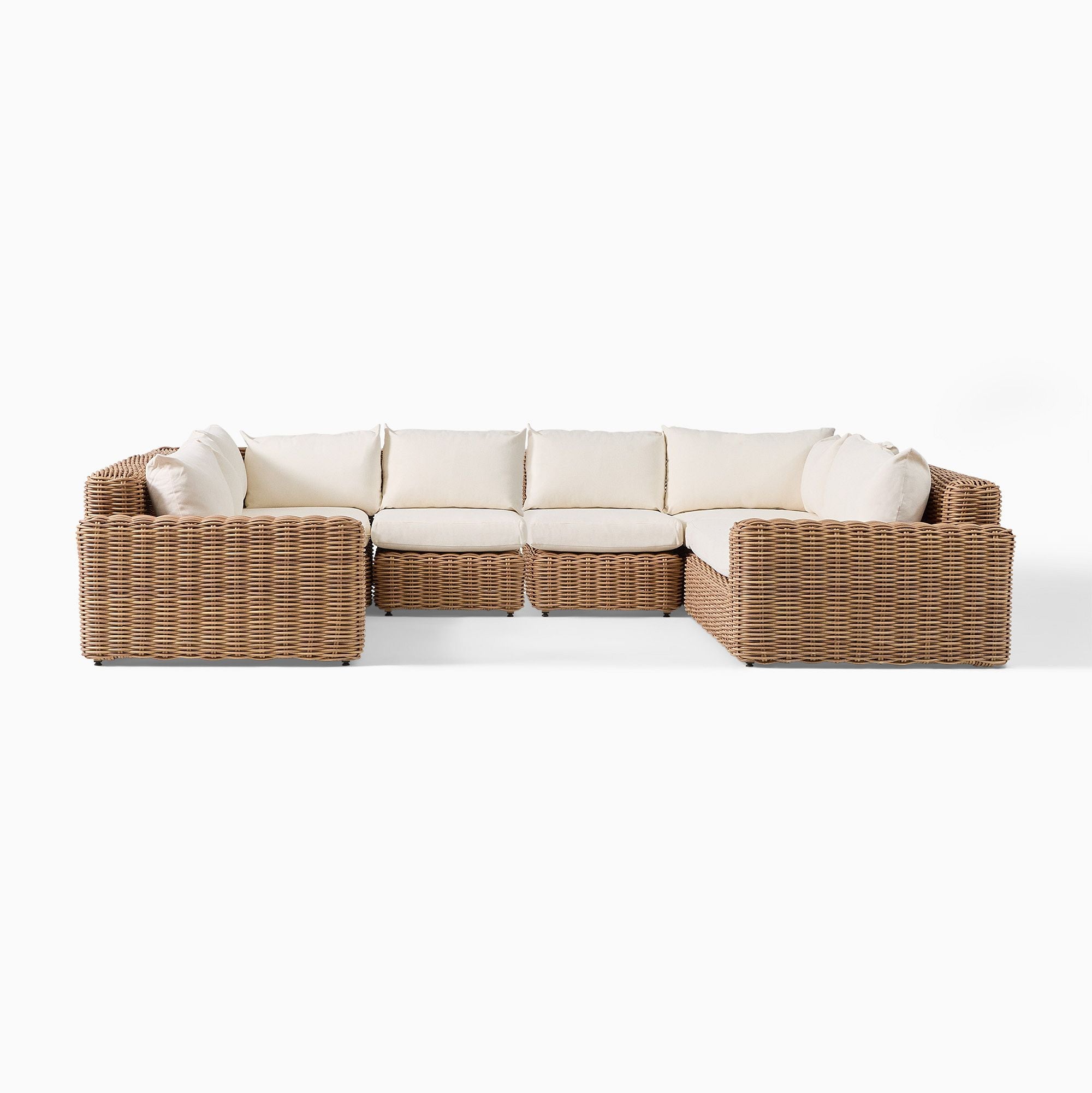 Westport Wicker Outdoor 6-Piece U-Shaped Sectional (139")