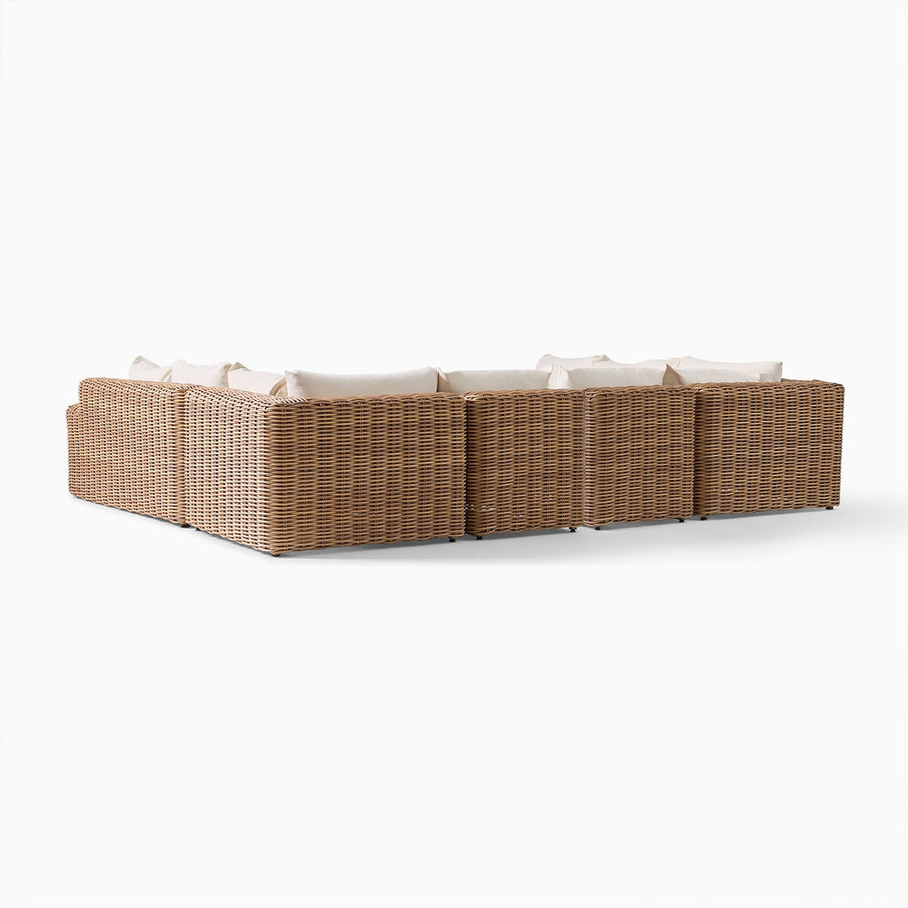 Westport Wicker Outdoor 6-Piece U-Shaped Sectional (139")